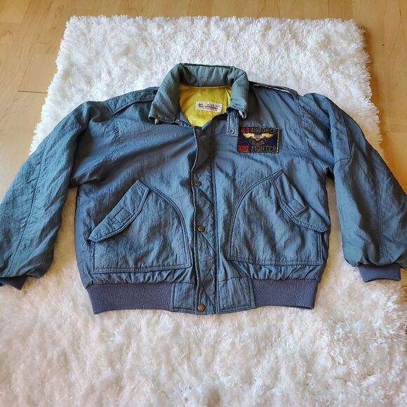 Vintage ‎ US Air Force Dog Fighter Bomber Jacket Size Small Women's  Green - Picture 6 of 9